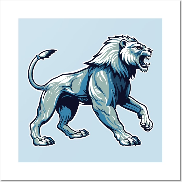 Blue Lion Wall Art by DavidLoblaw